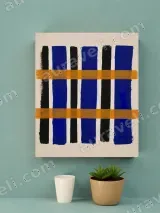 Abstract Geometric Stripe Canvas Wall Art for Living Room Home Decor – view 2