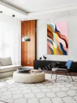 Abstract Colorful Waves Canvas Wall Art for Bedroom Living Room Decor – view 5