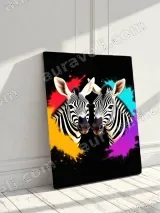 Colorful Zebra Duo Canvas Wall Art for Living Room Home Decor – вид 3