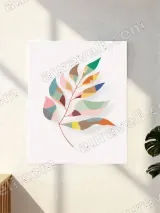 Abstract Geometric Leaf Canvas Wall Art for Living Room Decor – view 2