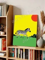 Zebra Cartoon Canvas Wall Art for Living Room Bedroom Home Decor – вид 5
