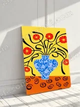 Blue Vase Red Flowers Canvas Wall Art for Living Room Home Decor – view 3