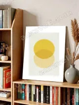 Abstract Geometric Yellow Circles Wall Art for Living Room Home Decor – вид 3