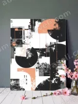 Abstract Geometric Canvas Wall Art for Living Room Home Decor – view 3