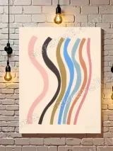 Abstract Wavy Lines Canvas Wall Art for Living Room Bedroom Home Decor