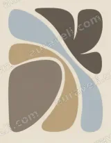 Abstract Organic Shapes Canvas Wall Art for Living Room framed modern home decor