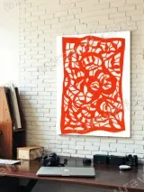 Red Abstract Paper - Cut Canvas Wall Art for Living Room Home Decor – вид 4
