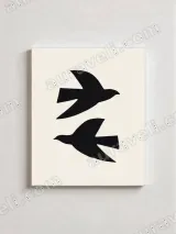 Minimalist Two Birds Silhouette Canvas Wall Art for Home Decor – view 2