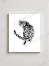 Hand - Drawn Cat Canvas Wall Art for Living Room Bedroom Home Decor – view 2