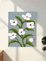 White Flower Botanical Canvas Wall Art for Living Room Home Decor – view 2