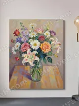 Colorful Floral Bouquet Canvas Wall Art for Living Room Home Decor – view 2