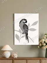 Monochrome Parrot Canvas Wall Art for Living Room Bedroom Home Decor – view 4