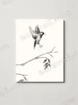 Bird in Flight Black and White Canvas Wall Art for Home Decor – вид 3