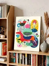 Playful Polka Dot Animal & Character Canvas Wall Art for Home Decor – view 4