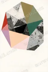 Abstract Geometric Polygon Canvas Wall Art for Living Room framed modern home decor