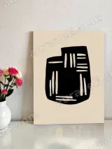 Abstract Black Minimalist Canvas Wall Art for Living Room Home Decor