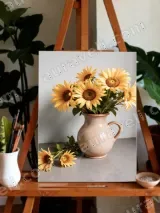 Sunflower Still Life Canvas Wall Art for Living Room Bedroom Home Decor