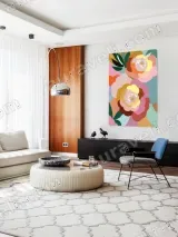 Bold Colorful Floral Canvas Wall Art for Living Room Bedroom Home Decor – view 5