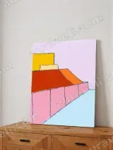 Minimalist Geometric Bed Canvas Wall Art for Bedroom Home Decor – view 4