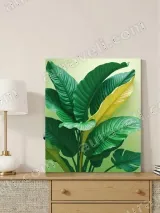 Tropical Green & Yellow Leaves Canvas Wall Art for Living Room Bedroom Home Decor – вид 4