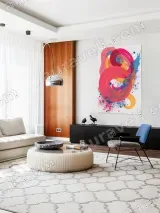 Abstract Colorful Swirl Brushstroke Canvas Wall Art for Living & Bedroom Home Decor – view 5