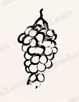 Grapes Brush Stroke Wall Art for Living Room Bedroom framed modern home decor