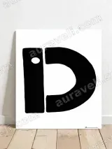Letter D Minimalist Canvas Wall Art for Living Room Home Decor