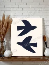 Minimalist Two Birds Canvas Wall Art for Living Room Home Decor
