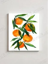 Watercolor Oranges Canvas Wall Art for Living Room Home Decor – view 2