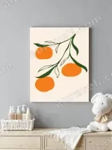 Minimalist Orange Branch Canvas Wall Art for Living Room Home Decor – view 4