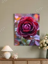 Dewy Red Rose Floral Canvas Wall Art for Living Room Bedroom Home Decor – view 4