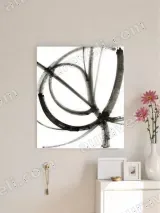 Abstract Black Ink Brushstroke Canvas Wall Art for Home Decor – view 3