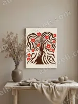 Abstract Floral Tree Canvas Wall Art for Living Room Home Decor – view 3
