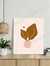 Abstract Botanical Plant Pot Canvas Wall Art for Living Room Decor – view 2