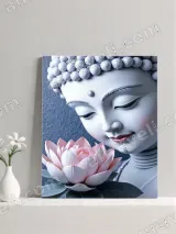 Zen Buddha & Pink Lotus Canvas Wall Art for Home Decor – вид 3