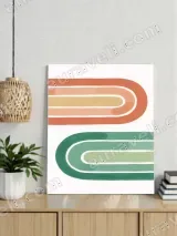 Retro Curved Lines Canvas Wall Art for Living Room Bedroom Home Decor – view 4