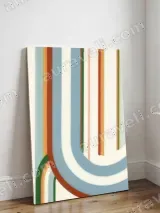 Abstract Curved Stripes Canvas Wall Art for Living Room Home Decor – view 3