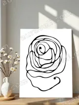 Abstract Rose Line Art Canvas Wall Art for Living Room Home Decor – view 4