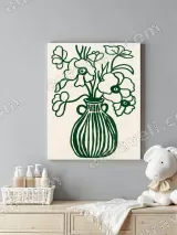 Green Floral Vase Canvas Wall Art for Living Room Home Decor – view 4