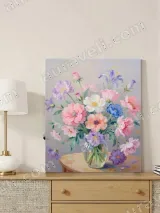 Pastel Floral Bouquet Canvas Wall Art for Living Room Home Decor – view 4