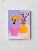 Colorful Vases & Floral Canvas Wall Art for Living Room Home Decor – view 2