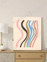 Abstract Wavy Lines Canvas Wall Art for Living Room Bedroom Home Decor – view 4