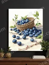 Blueberry Still Life Canvas Wall Art for Living Room Bedroom Home Decor
