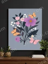 Floral & Butterfly Canvas Wall Art for Living Room Bedroom Home Decor