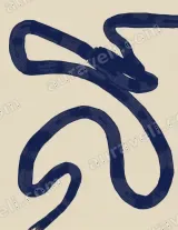 Abstract Blue Snake Canvas Wall Art for Bedroom Living framed modern home decor
