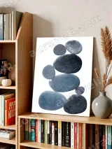 Blue Pebble Stacking Canvas Wall Art for Living Room Bedroom Home Decor – вид 3