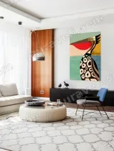 Geometric Abstract Bird Canvas Wall Art for Living Room Decor – view 5