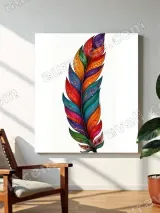 Colorful Feather Canvas Wall Art for Living Room Bedroom Home Decor – вид 3
