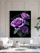 Purple Roses Canvas Wall Art for Bedroom & Living Room Home Decor – view 3