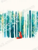 Red Fox Forest Canvas Wall Art for Living Room Bedroom Home Decor wall art print